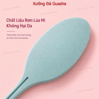 Lược Chải Tóc Gỡ Rối Bản Cao Cấp Tay Cầm Công Thái Học Chất Liệu Rơm Lúa Mì Không Hại Da - Lược Gỡ Rối Đệm Khí Đầu Tròn
