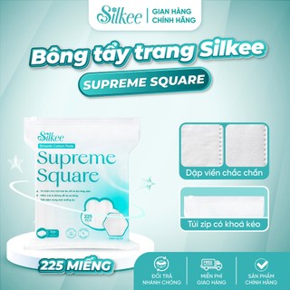 [COMBO 5] Bông tẩy trang Silkee Supreme Square 225 Miếng Vuông - Cotton Mềm Mịn, Không Xơ Bông