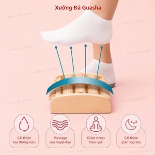 Bàn Lăn Chân Gỗ Massage Bấm Huyệt Lưu Thông Khí Huyết - Bàn Lăn Chân Thư Giãn Giúp Lưu Thông Mạch Máu Chống Tê Mỏi Chân
