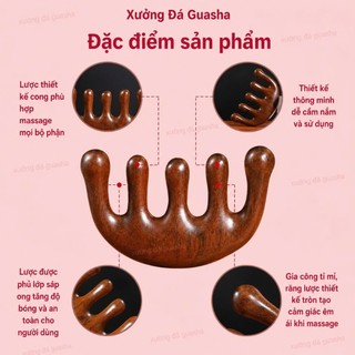 Lược Gỗ Đàn Hương Mát Xa Da Đầu Dành Cho Cả Nam Và Nữ - Lược Gỗ Mát Xa - Thư Giãn