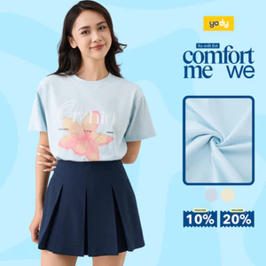 Áo Phông Nữ Yody Phom Boxy In Orchid WCTS26S027