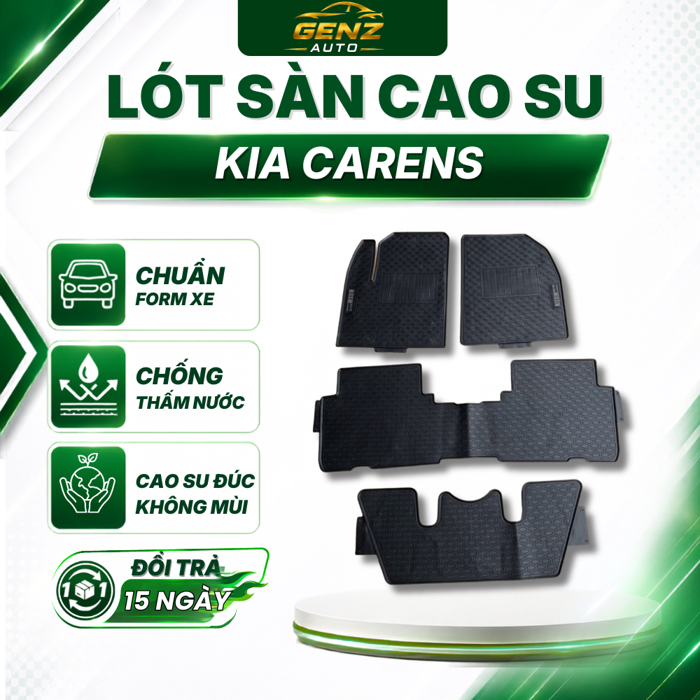 Thảm lót sàn cao su Kia Carens 2022 - nay - Cao su đúc không mùi,chuẩn form xe, dễ vệ sinh