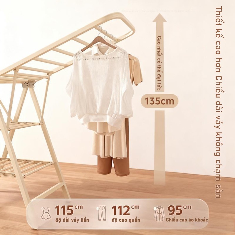 Gian phơi đa năng gập gọn – Thép carbon chịu lực đến 10kg – Phơi được chăn, màn, áo khoác, khăn tắm