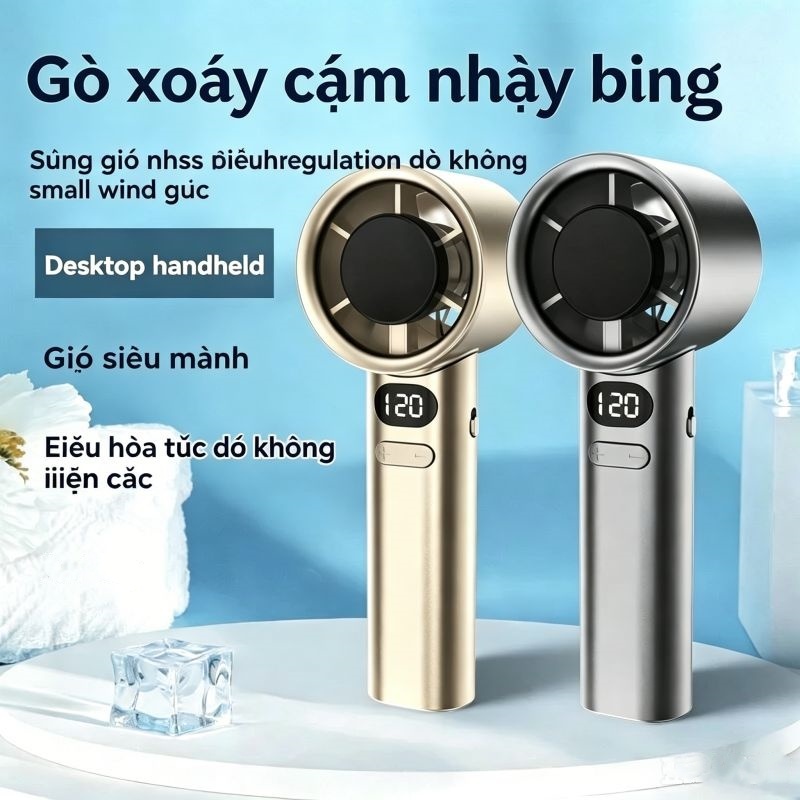 Quạt Turbo cầm tay F4 M11 với màn hình LED và quạt bàn sạc USB tốc độ gió 120