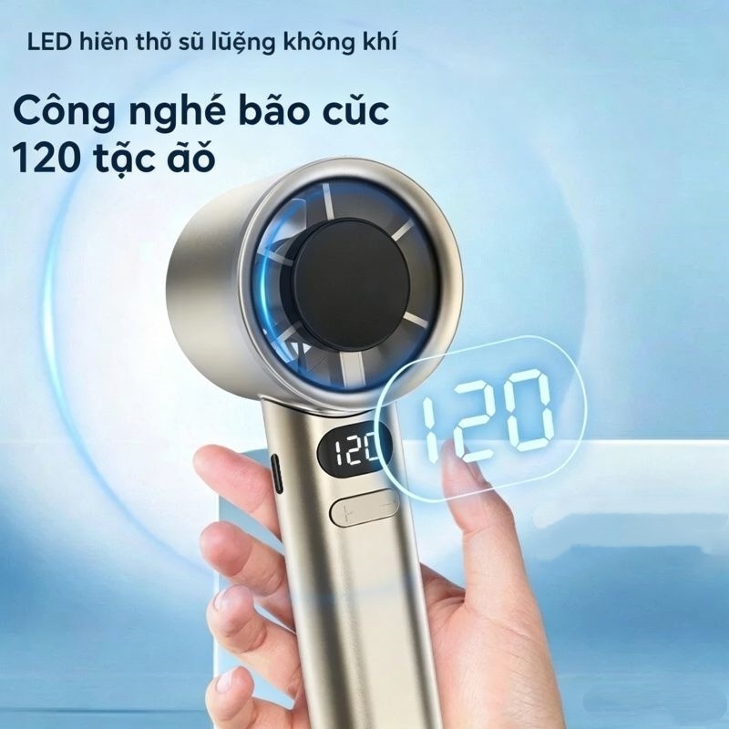 Quạt Turbo cầm tay F4 M11 với màn hình LED và quạt bàn sạc USB tốc độ gió 120