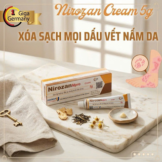 Gel bôi Nirozan Cream Hỗ trợ lang ben, hắc lào, nấm da tuýp 10g - Xuất xứ Việt Nam chính hãng