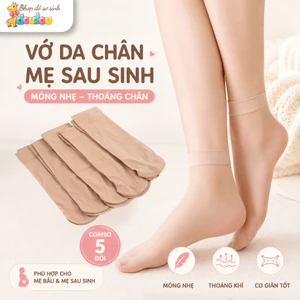 Set 5 Đôi Tất Vớ Da Chân Tất Giấy Siêu Mỏng Mềm Mại Co Giãn Chống Nắng Siêu Dai Cho Mẹ Sau Sinh Ở Cữ