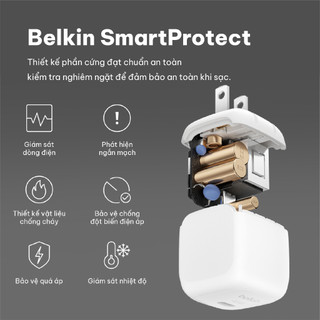 [Livestream KOL] Củ sạc nhanh Belkin Boost Charge 45w chuẩn USB-C PD 3.1 PPS nhỏ gọn 1 cổng USB-C tương thích iP/iPad