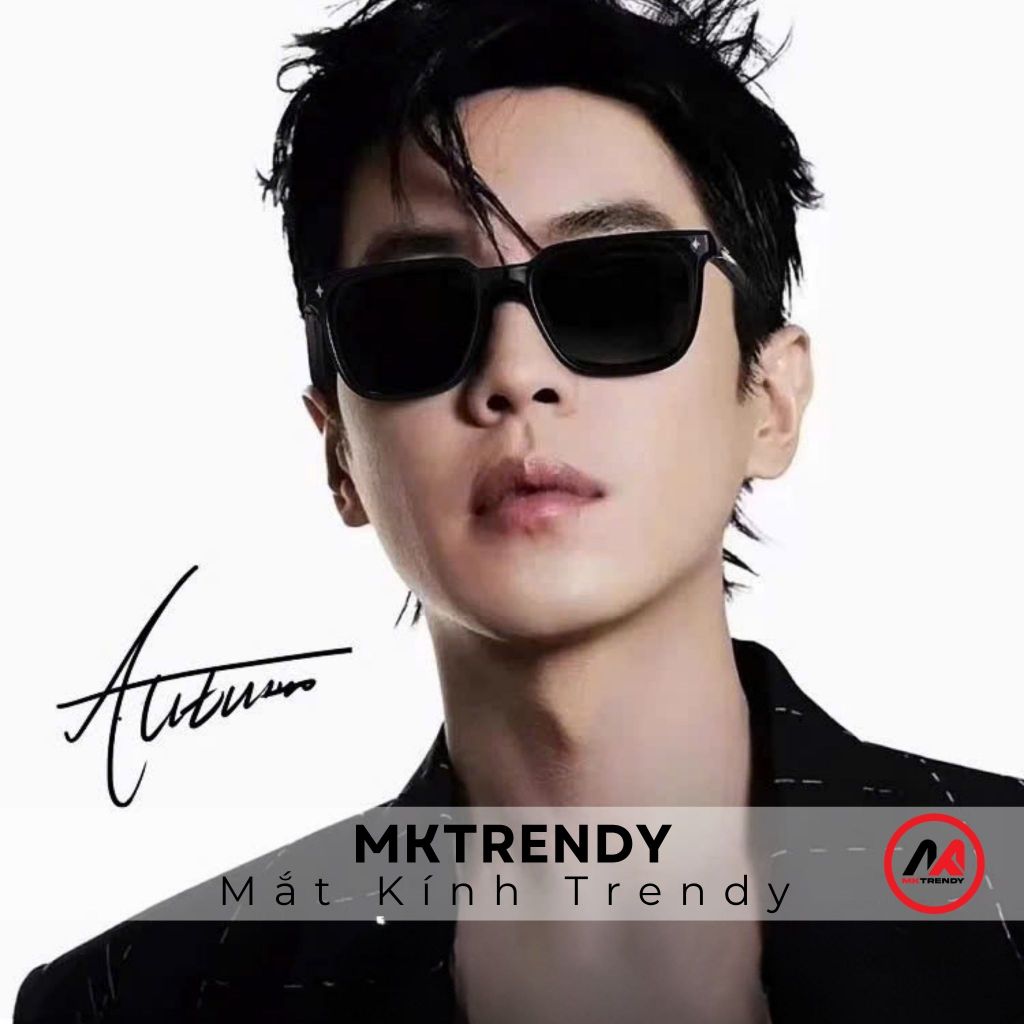 [Live x MKTRENDY] Kính râm gọng vuông chống tia UV R9 thời trang nam nữ họa tiết ngôi sao nổi phong cách Hàn Quốc