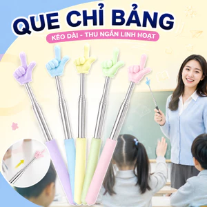 Que Chỉ Bảng Kéo Dài Hình Ngón Tay Cho Giáo Viên - Inox Thu Gọn, Thước Chỉ Bài Dạy Học Tiện Lợi Dụng Cụ Giảng Dạy Cho Bé
