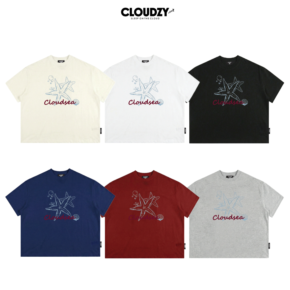 Áo thun boxy local brand CLOUDZY in hình 100% cotton 250gsm dày dặn áo phông form rộng nam nữ unisex mùa hè SEA