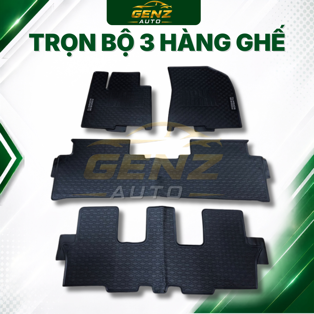 Thảm Lót Sàn Cao Su Cho Xe Kia Sorento 2024-2025 - hàng không mùi , cao su đúc, vừa form xe, dễ vệ sinh-3 hàng NISSIN