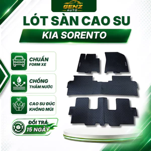 Thảm Lót Sàn Cao Su Cho Xe Kia Sorento 2024-2025 - hàng không mùi , cao su đúc, vừa form xe, dễ vệ sinh-3 hàng NISSIN