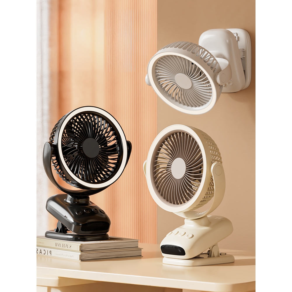 【 TỰ ĐỘNG XOAY 】Quạt Tích Điện, Quạt Kẹp 5 Chế Độ Gió, Có Đèn Ngủ, Hẹn Giờ, Không Gây Tiếng Ồn NKC52