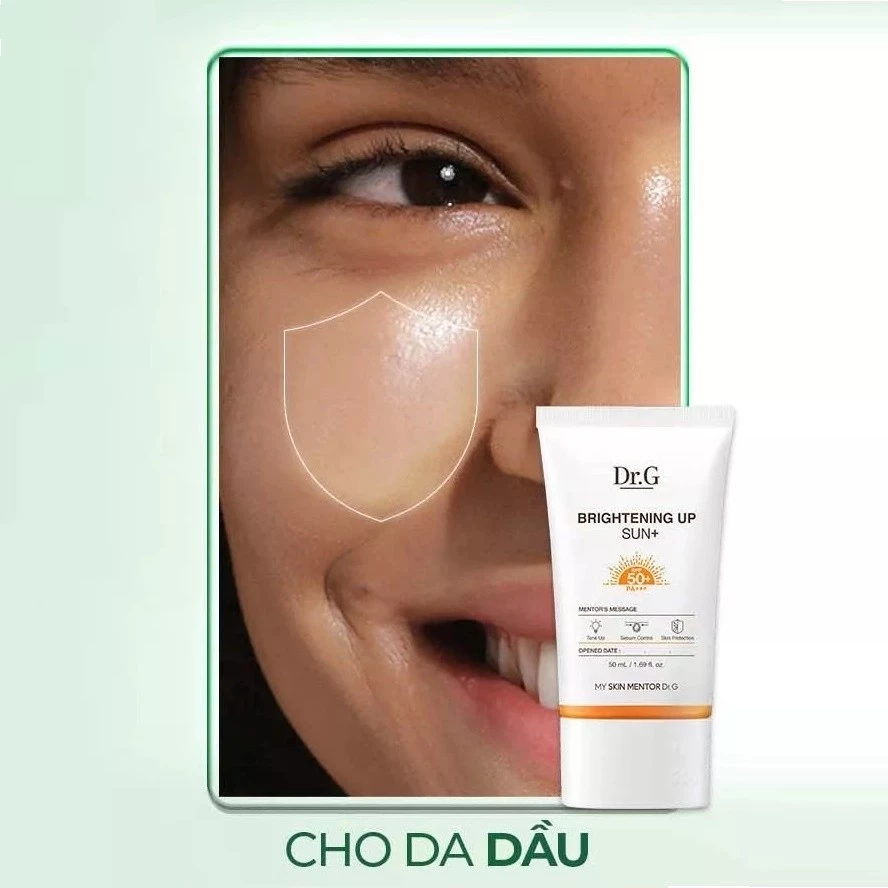 Kem chống nắng nâng tone Dr.G Brightening Up Sun+ SPF50+ PA+++ 20ml dưỡng sáng da kiềm dầu tốt