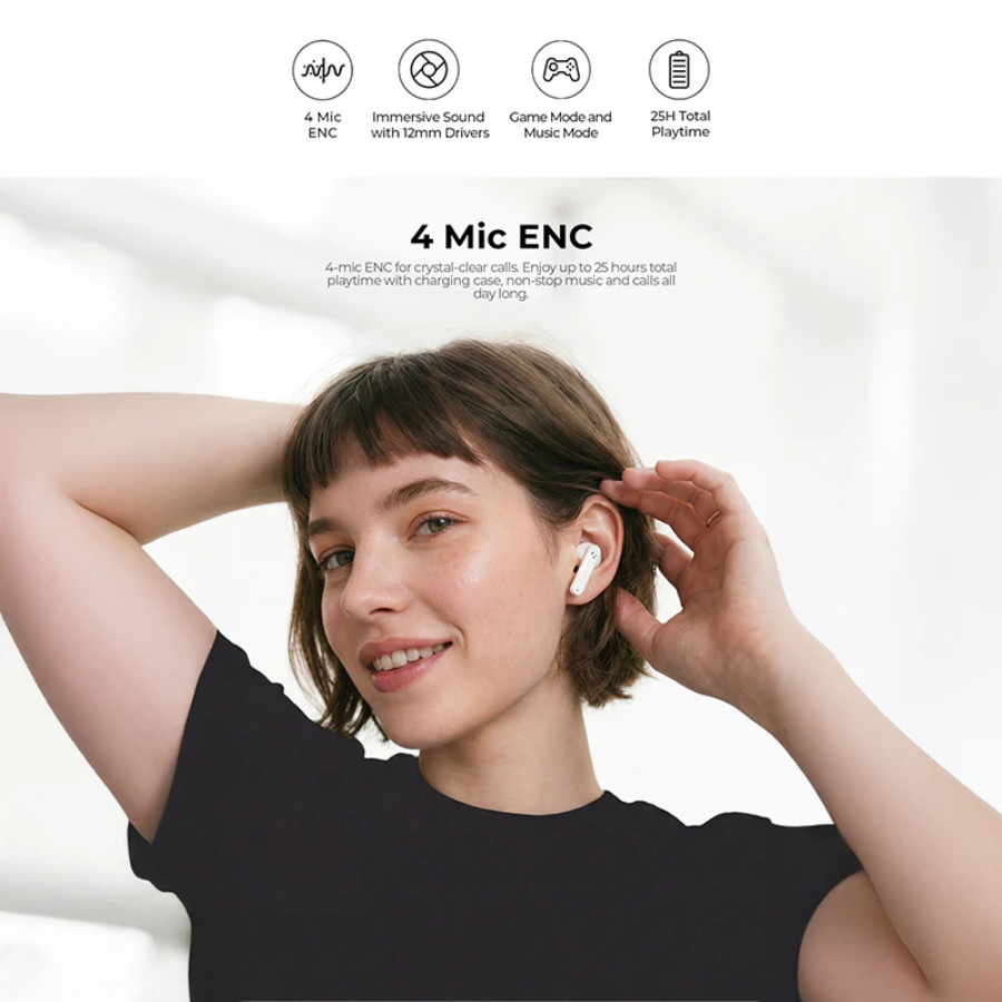 [ĐỘC QUYỀN] Tai nghe True Wireless Havit Life T2 TW966 - 4 Mic ENC, Chống Ồn, Bluetooth 6.0, Pin 25H - Hàng Chính Hãng