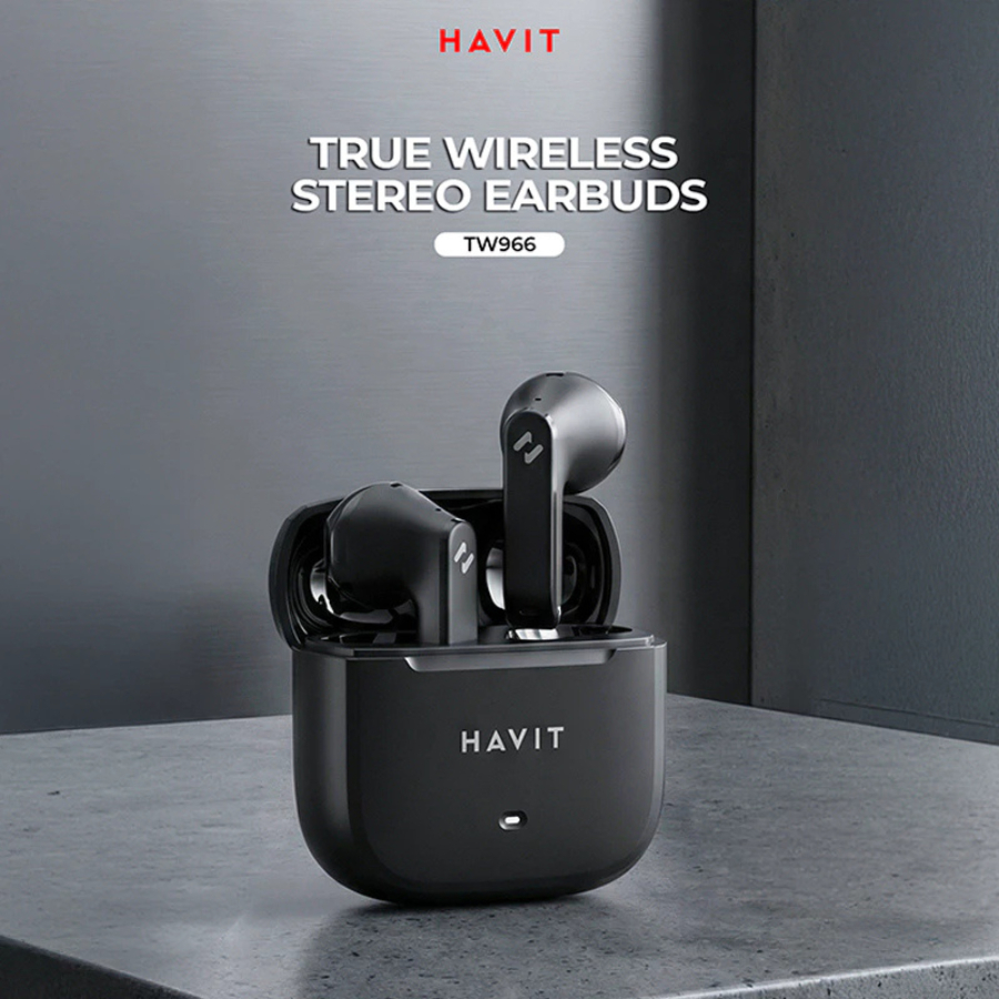 [ĐỘC QUYỀN] Tai nghe True Wireless Havit Life T2 TW966 - 4 Mic ENC, Chống Ồn, Bluetooth 6.0, Pin 25H - Hàng Chính Hãng
