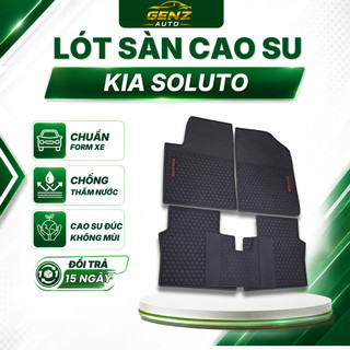 THẢM LÓT SÀN CAO SU xe Kia Soluto 2018 - nay mẫu tổ ong CHỮ ĐỎ cao su đúc không mùi