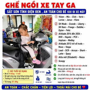 GHẾ GA XẾP SẮT SƠN TĨNH ĐIỆN ĐEN , AN TOÀN ( CHỌN ĐÚNG TÊN XE )