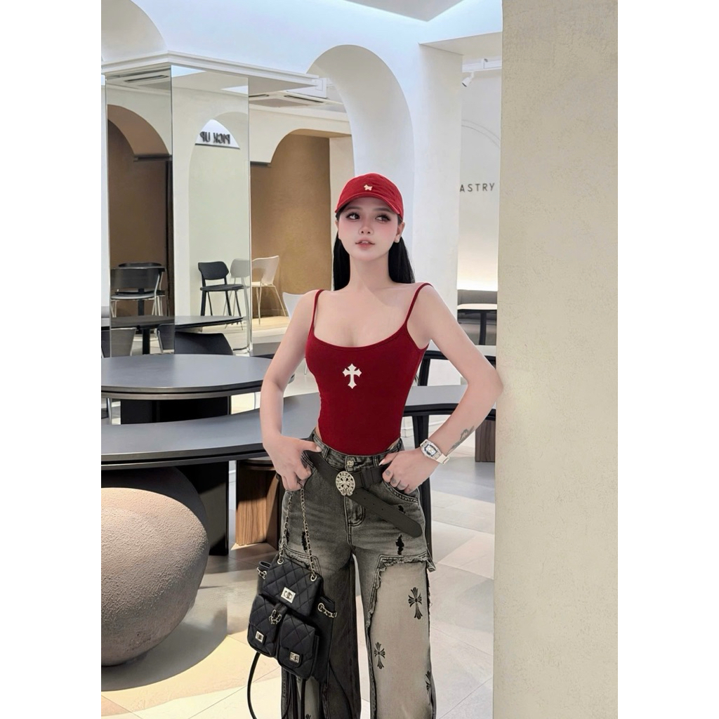 Áo bodysuit 2 dây chữ thập sexy cá tính