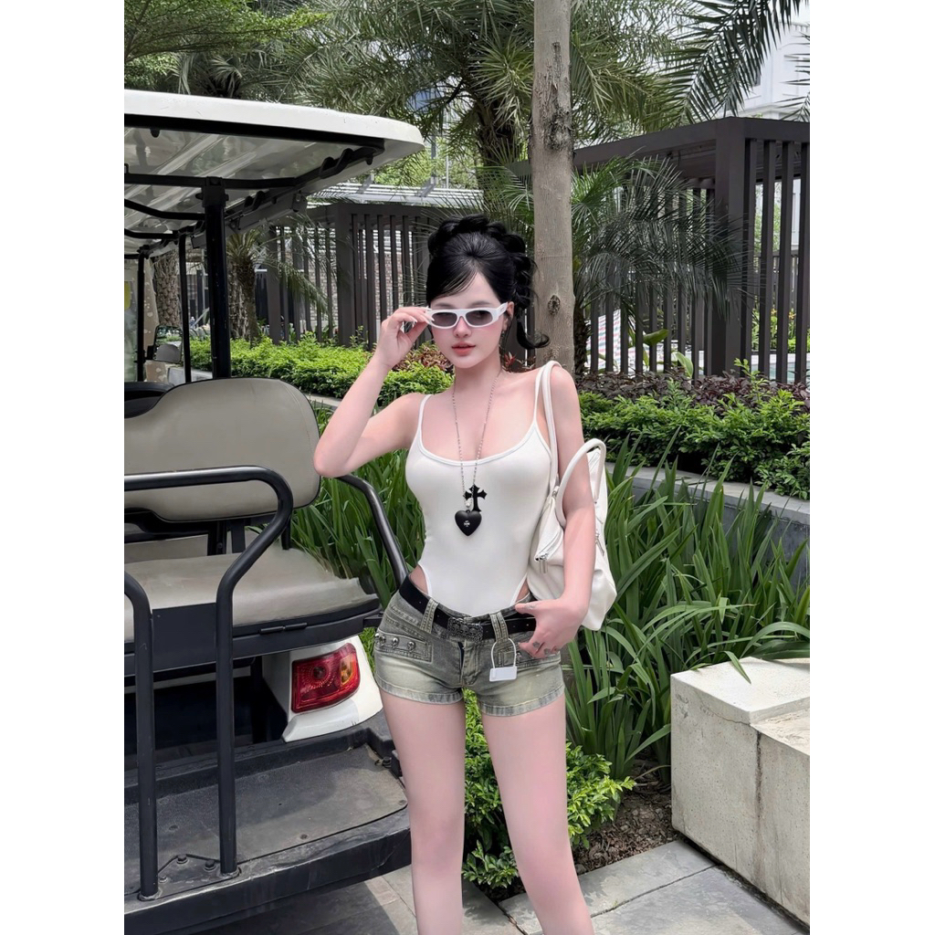 Áo bodysuit 2 dây chữ thập sexy cá tính