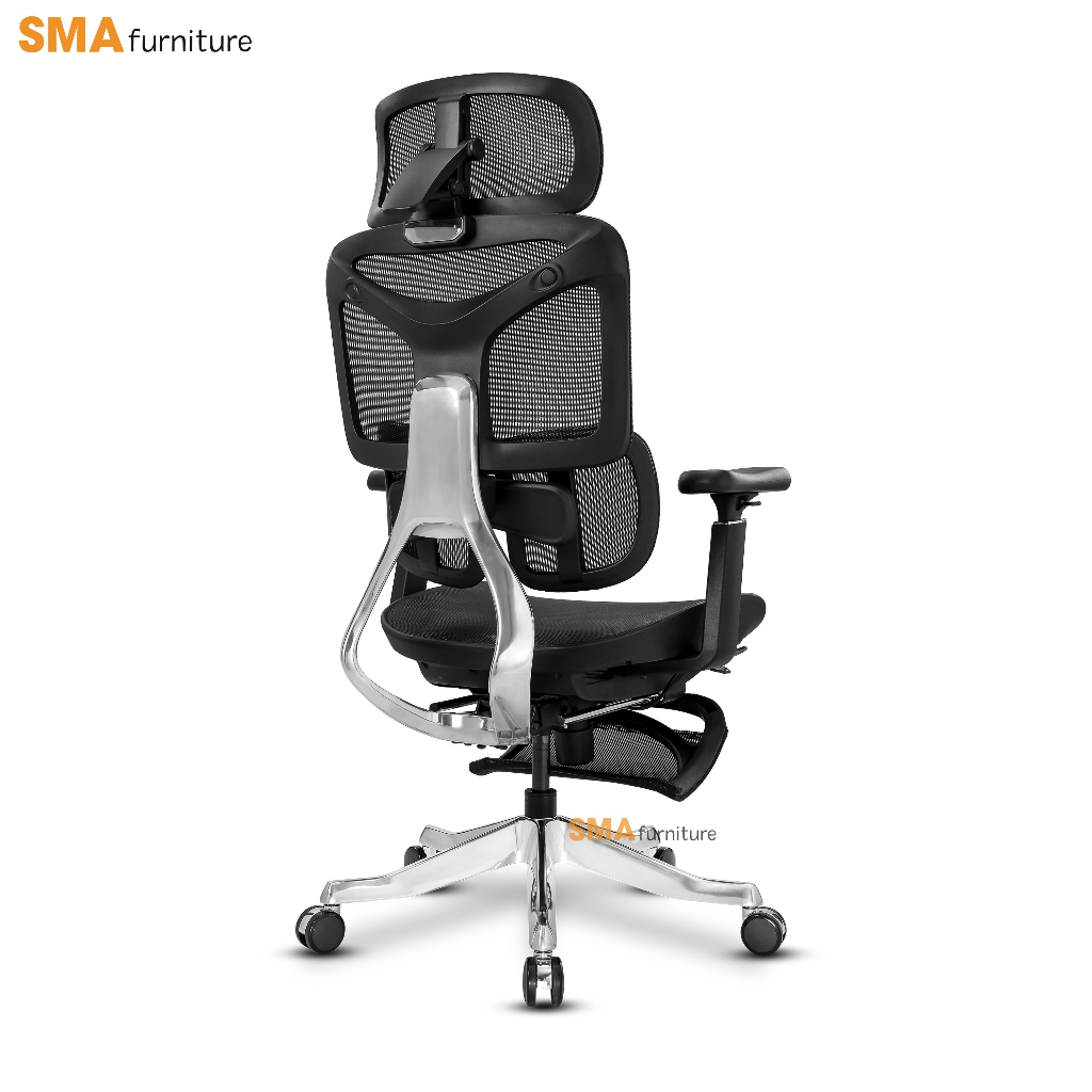 Ghế công thái học SMA Furniture Yami, Khung nhôm nguyên khối, Piston Class 4, Lưới wintex Hàn Quốc | BigBuy360 - bigbuy360.vn
