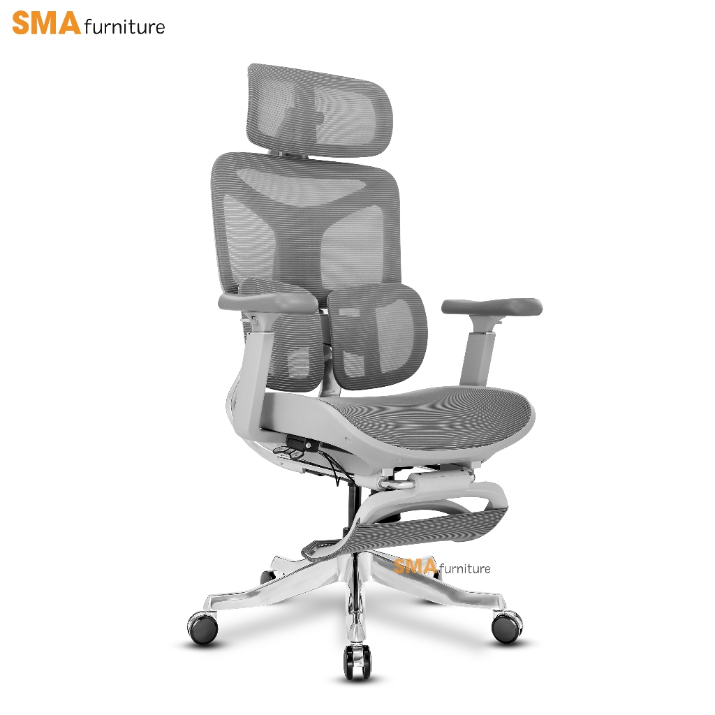 Ghế công thái học SMA Furniture Yami, Khung nhôm nguyên khối, Piston Class 4, Lưới wintex Hàn Quốc | BigBuy360 - bigbuy360.vn