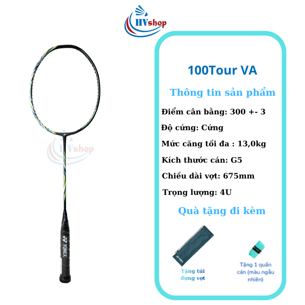 Vợt cầu lông Yonex Astrox 100VA Tour chính hãng, tặng bao vợt và quấn cán - HVShop
