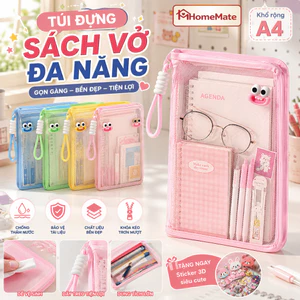 Túi Đựng Tài Liệu A4 Trong Suốt Nhiều Ngăn Có Quai Xách, Túi Hồ Sơ Đựng Sách Vở Dụng Cụ Học Tập