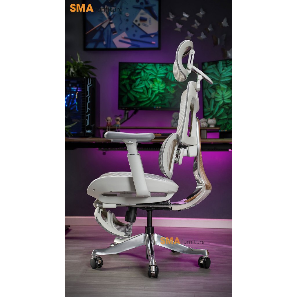 Ghế công thái học SMA Furniture Yami, Khung nhôm nguyên khối, Piston Class 4, Lưới wintex Hàn Quốc | BigBuy360 - bigbuy360.vn