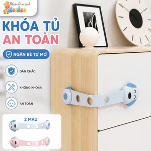 Khóa Chống Mở Tủ Cho Bé Dán Tủ Lạnh Ngăn Kéo Cánh Tủ Họa Tiết Động Vật Dễ Thương Bền Chắc DouDou A19
