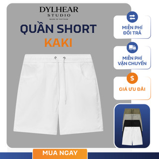 Quần Short Kaki Vải Dệt Thoi Cạp Chun Thoải Mái & Phong Cách Đen Trắng Xám Xanh Olive QS01