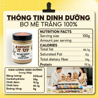 Bơ Mè Trắng 100% Spoon It Up – Không Đường, Thuần Chay, Giàu Chất Béo Tốt, Eat Clean & Healthy
