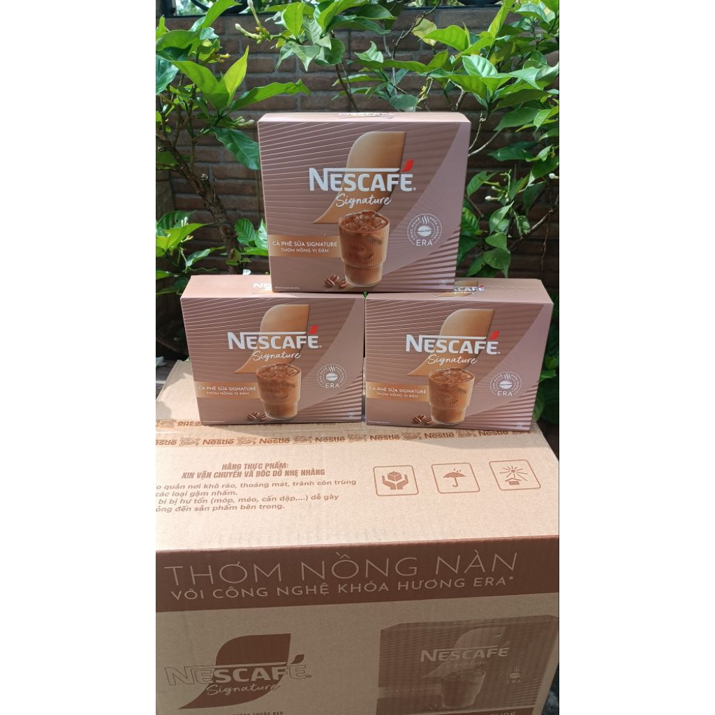 { DATE XA}Combo 3 hộp cà phê Nes signature thơm nồng đậm vị hộp 10 gói × 28g