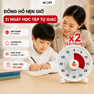 Đồng hồ đếm ngược Pomodoro học bài tập trung, Mopi timer MP038 quản lý thời gian trẻ em, đồng hồ hẹn giờ nấu ăn mini