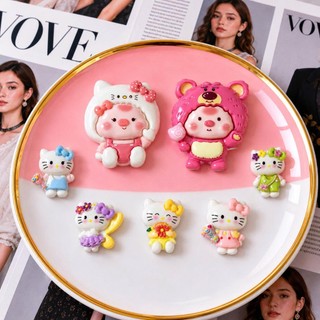 [ĐỘC QUYỀN]  Set Charm Loopy x Hello Kitty Sweet Pink Collection Charm Resin Kawaii Dễ Thương Trang Trí Dép