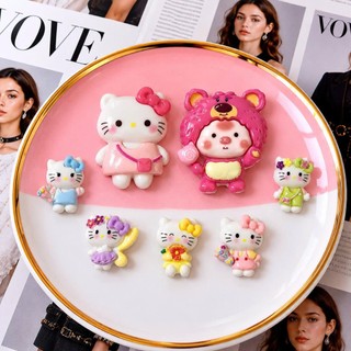[ĐỘC QUYỀN]  Set Charm Loopy x Hello Kitty Sweet Pink Collection Charm Resin Kawaii Dễ Thương Trang Trí Dép