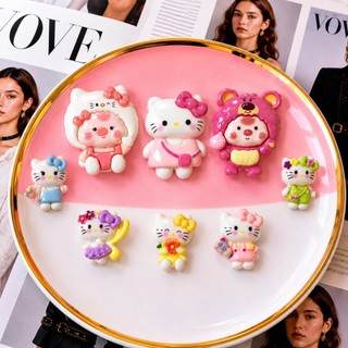 [ĐỘC QUYỀN]  Set Charm Loopy x Hello Kitty Sweet Pink Collection Charm Resin Kawaii Dễ Thương Trang Trí Dép