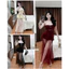 Đầm Maxi Ren Bông Phối Lưới Gắn Hoa Lazer