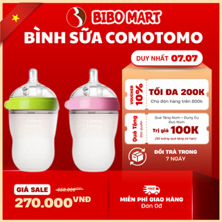 Bình Sữa Comotomo - Chất Liệu Silicone Cao Cấp - Màu xanh, Màu Hồng - 150ml, 250ml