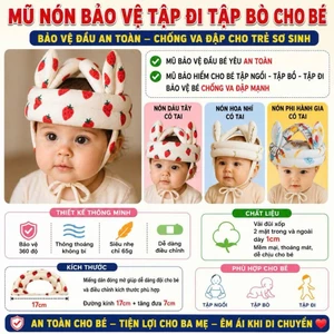 Mũ Nón Bảo Hiểm Tập Đi Tập Bò Cho Bé , Bảo Vệ Đầu An Toàn Chống Va Đập Cho Trẻ Sơ Sinh