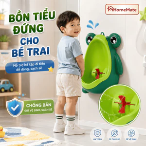 Bồn Tiểu Đứng Cho Bé Trai HomeMate Gắn Tường, Bô Tập Đi Vệ Sinh Trẻ Em Có Chong Chóng Xoay