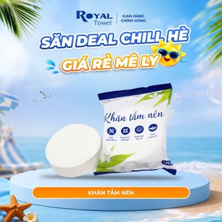 Khăn Tắm Nén Du Lịch Royal Towel 70x140cm Sợi Viscose Tiện Lợi, Dày Dặn, Thấm Hút Tốt, Kháng Khuẩn