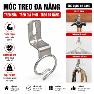 Combo 2 cái Móc treo đa năng inox mạ kẽm chịu lực cao