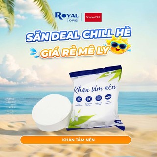 Khăn Tắm Nén Du Lịch Royal Towel 70x140cm Sợi Viscose Tiện Lợi, Dày Dặn, Thấm Hút Tốt, Kháng Khuẩn