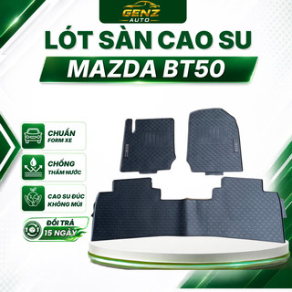 THẢM LÓT SÀN CAO SU xe Mazda BT50 2015 -> 2025 - Cao su đúc không mùi, mẫu quả trám NISSIN dễ dàng vệ sinh