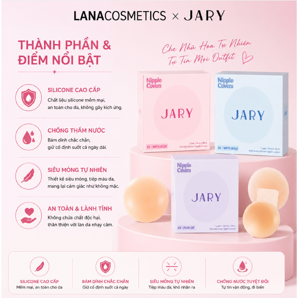 Miếng dán ngực Silicone Jary Nipple Cover