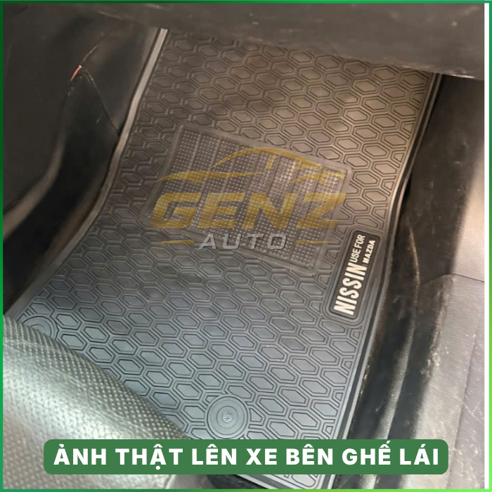 THẢM LÓT SÀN CAO SU xe Mazda 2 2015 -> 2026/ CX3 - Cao su đúc không mùi, mẫu tổ ong NISSIN dễ dàng lau rửa