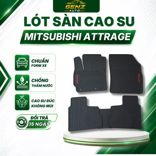 THẢM LÓT SÀN CAO SU xe Miitsubishi Attrage 2015 -> nay màu đen chữ đỏ cao cấp, chuẩn form theo xe, dễ vệ sinh