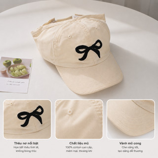 Mũ lưỡi trai hở nửa đầu bé gái 3-8 tuổi HAZIN, thêu họa tiết dễ thương, chất liệu vải Kaki mềm mịn, thoáng mát